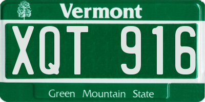 VT license plate XQT916