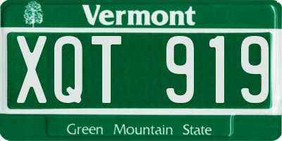 VT license plate XQT919
