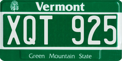 VT license plate XQT925