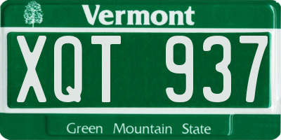 VT license plate XQT937