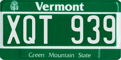 VT license plate XQT939