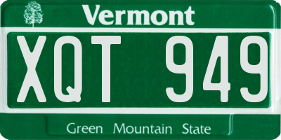VT license plate XQT949