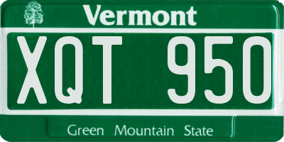 VT license plate XQT950
