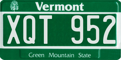 VT license plate XQT952