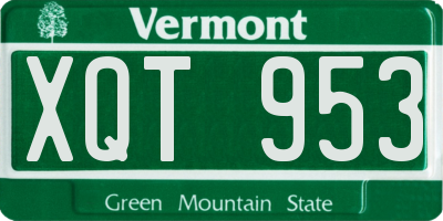 VT license plate XQT953
