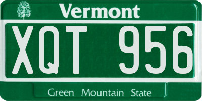 VT license plate XQT956