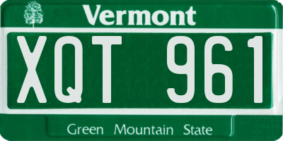 VT license plate XQT961