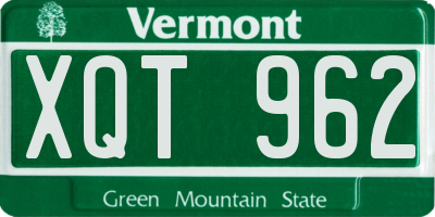 VT license plate XQT962