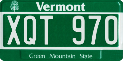 VT license plate XQT970