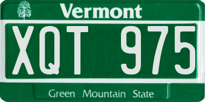 VT license plate XQT975
