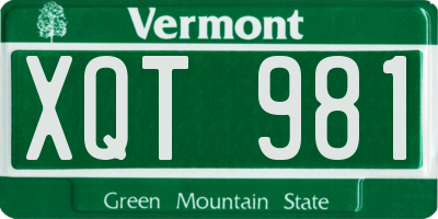 VT license plate XQT981