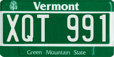 VT license plate XQT991