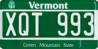 VT license plate XQT993