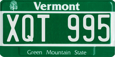 VT license plate XQT995