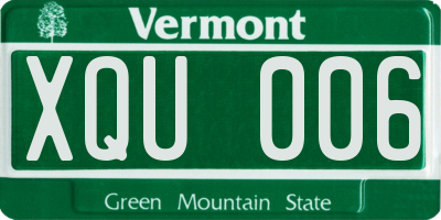 VT license plate XQU006