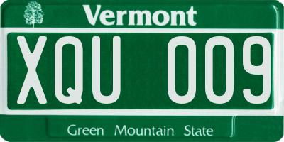 VT license plate XQU009