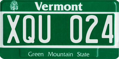VT license plate XQU024
