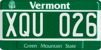 VT license plate XQU026