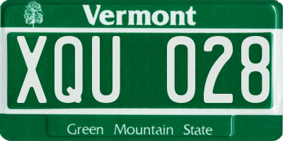 VT license plate XQU028