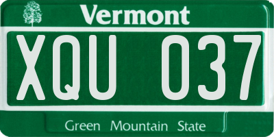 VT license plate XQU037