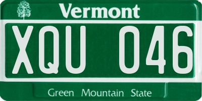 VT license plate XQU046