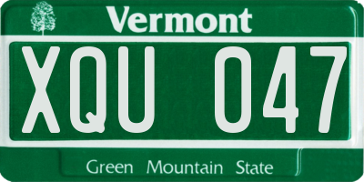 VT license plate XQU047