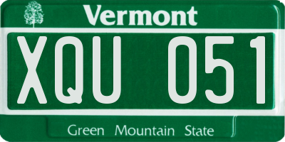 VT license plate XQU051
