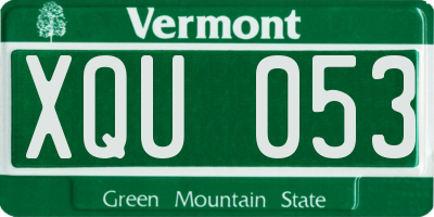 VT license plate XQU053