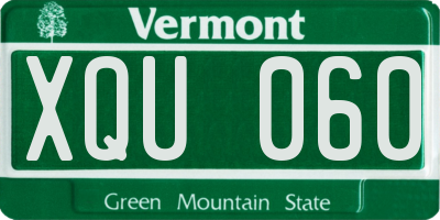 VT license plate XQU060