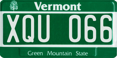 VT license plate XQU066