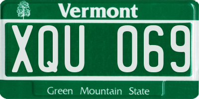 VT license plate XQU069