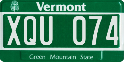 VT license plate XQU074