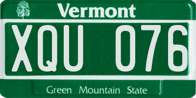 VT license plate XQU076