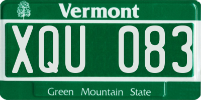 VT license plate XQU083
