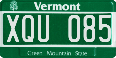 VT license plate XQU085