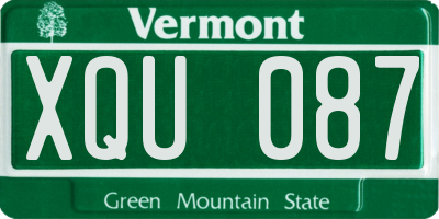 VT license plate XQU087