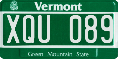 VT license plate XQU089