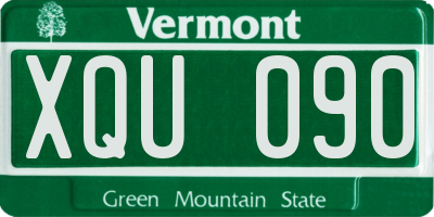 VT license plate XQU090