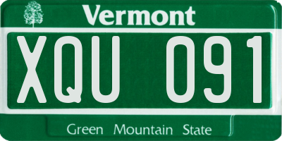 VT license plate XQU091