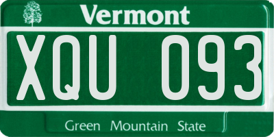 VT license plate XQU093