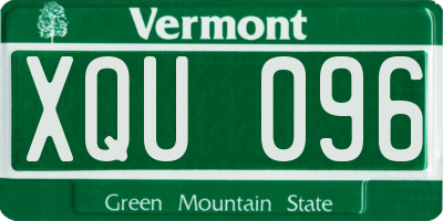 VT license plate XQU096