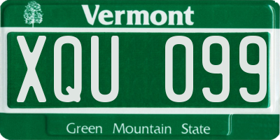 VT license plate XQU099