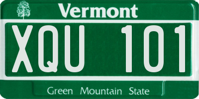 VT license plate XQU101