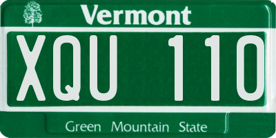 VT license plate XQU110