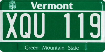 VT license plate XQU119