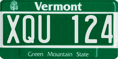 VT license plate XQU124