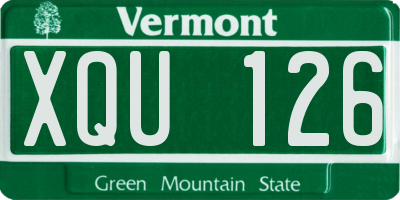 VT license plate XQU126