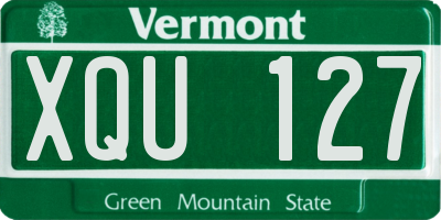 VT license plate XQU127