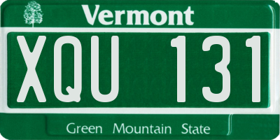 VT license plate XQU131