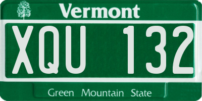 VT license plate XQU132